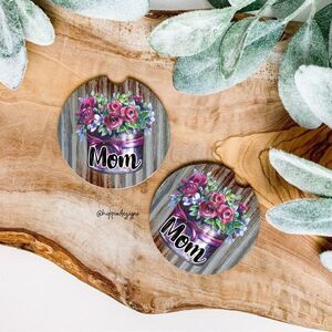 Floral Mom Car Coaster Set | Car Accessories